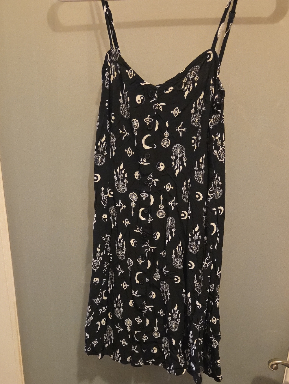 Black Crescent & Dreamcatcher Print Dress